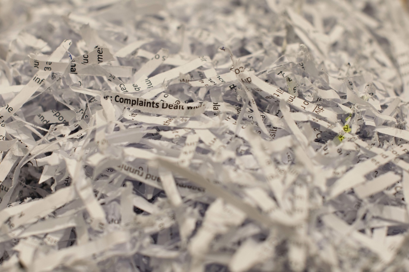 Document shredding/paper shredding